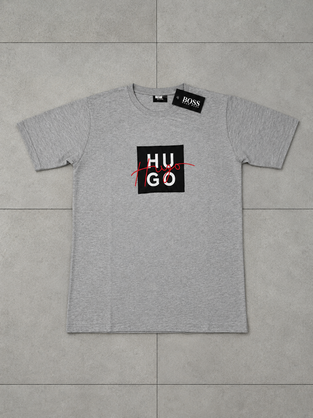 Camiseta HUGO BOSS Hombre Gris Jaspeado