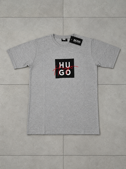 Camiseta HUGO BOSS Hombre Gris Jaspeado