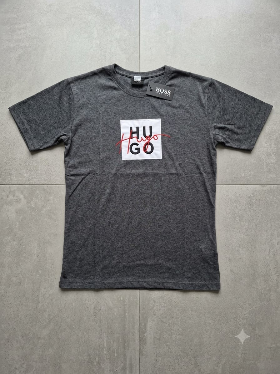 Camiseta HUGO BOSS hombre negro jaspeado