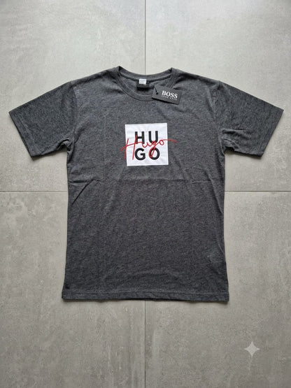 Camiseta HUGO BOSS hombre negro jaspeado