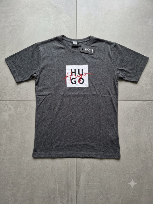 Camiseta HUGO BOSS hombre negro jaspeado