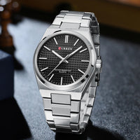 Reloj CURREN de hombre con esfera negra y brazalete de acero inoxidable
